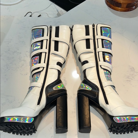 NWOT Azalea Wang Stargazer Chunky Boots 7 - Picture 7 of 8